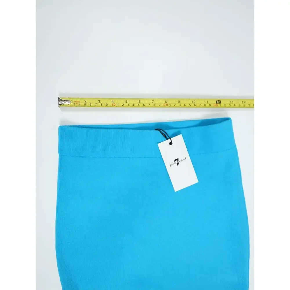 NWT Turquoise Knit Two-Piece Skirt Tie Front Cardigan Midi Skirt Resort Coastal